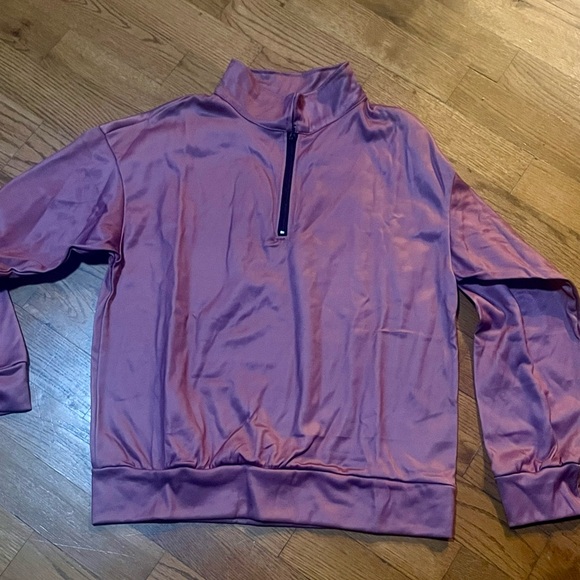 NWT BISHUIGE Women's  Mauve Long Sleeve 1/4 Zip Pullover Casual size Medium - Picture 4 of 10